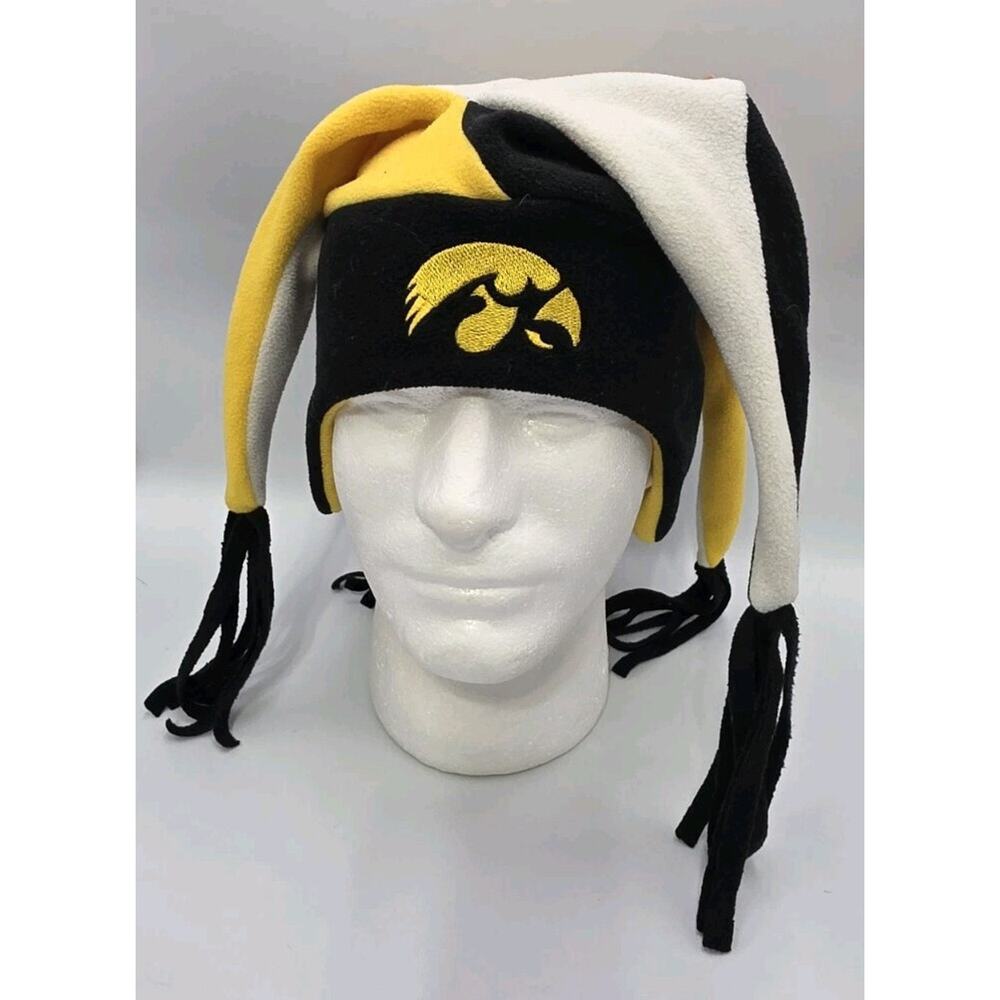 University of Iowa Hawkeyes Jester Hat‎ Fleece Black Yellow Fan Favorite Youth